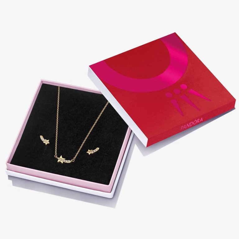 Women's Shooting Star Pavé Jewelry Gift Set - Gold