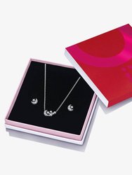 Women's Sparkling Moon & Star Jewelry Gift Set - Silver