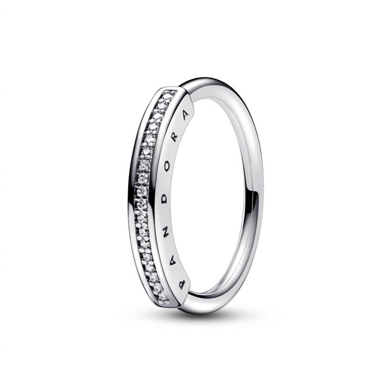 Women's Sterling Ring With Clear Cubic Zirconia - Silver