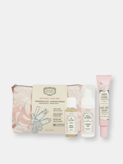 PANIER DES SENS Peony Travel Pouch (Light face Cream, Cleasning foam, Micellar water/make up remover) product