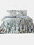 Aaliyah Botanical Duvet Set (UK- King, Queen Size) - White/Green/Gray - White/Green/Gray