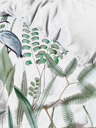 Aaliyah Botanical Duvet Set (UK- King, Queen Size) - White/Green/Gray