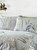 Aaliyah Botanical Duvet Set (UK-Superking, King Size) - White/Green/Gray