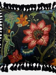 Botanical Cushion Cover - Black - Black