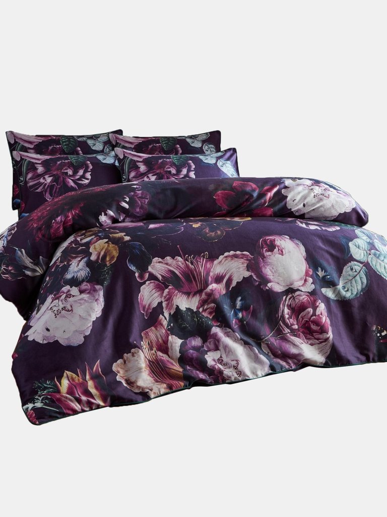 Cordelia Floral Duvet Set - Twin/Uk Single - Violet