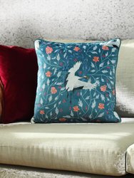 Georgiana Botanical Throw Pillow Cover Slate Blue - One Size