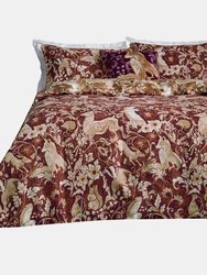 Harewood British Cotton Animals Duvet Set Full (UK - Double) - Ruby - Ruby