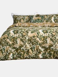 Harewood British Cotton Animals Duvet Set Twin (UK - Single) - Emerald - Emerald