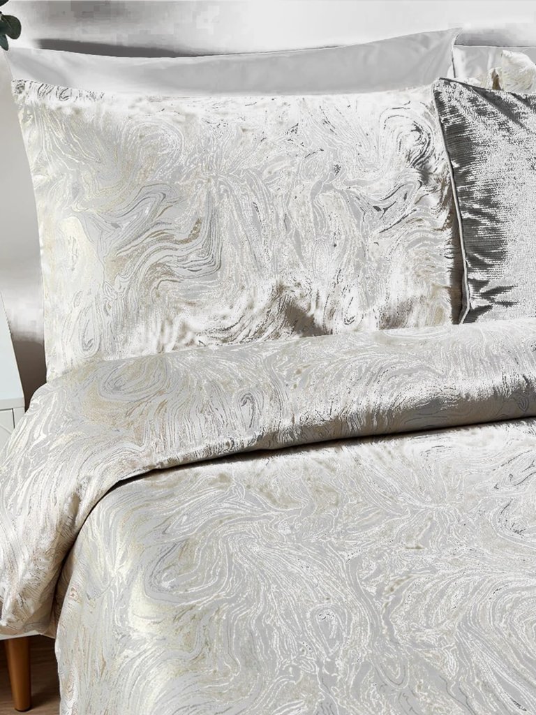 Jacquard Marble Duvet Set UK - Superking - Oyster