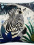 Kala Zebra Throw Pillow Cover - Blue/Black/Gray