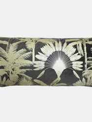 Malaysian Palm Foil Printed Throw Pillow Cover - Mink - Mink