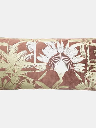 Paoletti Malaysian Palm Foil Printed Throw Pillow Cover - Rose product