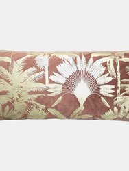 Malaysian Palm Foil Printed Throw Pillow Cover - Rose - Rose