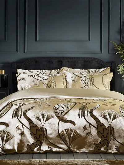 Paoletti Moondusk Exotic Jacquard Animals Duvet Set King UK Superking - Gold product