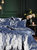 Palmeria Velvet Quilted Duvet Set - Navy (Full) (UK - Double)