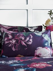 Paoletti Cordelia Floral Duvet Set (Violet) (Full) (UK - Double)