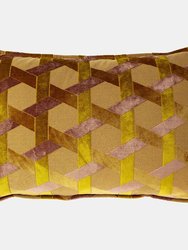 Paoletti Delano Cushion Cover (Ochre Yellow/Blush Pink) (One Size) - Ochre Yellow/Blush Pink