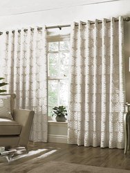 Paoletti Horto Eyelet Curtains (Natural) (66in x 90in) (66in x 90in) - Natural
