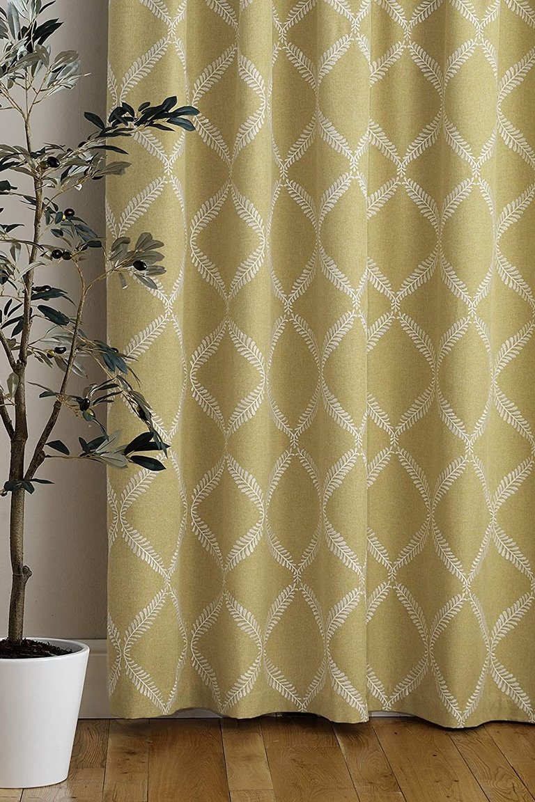 Paoletti Olivia Pencil Pleat Curtains (Citrus Yellow) (46in x 72in) (46in x 72in)