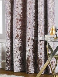 Paoletti Verona Crushed Velvet Eyelet Curtains (Blush) (54in x 66in) (54in x 66in)