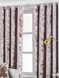 Paoletti Verona Crushed Velvet Eyelet Curtains (Blush) (54in x 66in) (54in x 66in)