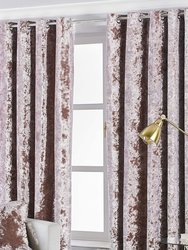 Paoletti Verona Crushed Velvet Eyelet Curtains (Blush) (66in x 72in) (66in x 72in)