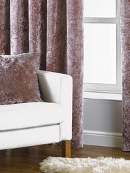 Paoletti Verona Crushed Velvet Eyelet Curtains (Blush) (66in x 72in) (66in x 72in)