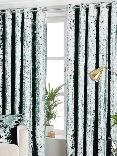 Paoletti Paoletti Verona Crushed Velvet Eyelet Curtains (Emerald Green) (46in x 72in) (46in x 72in) product