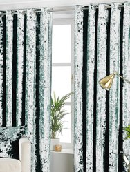 Paoletti Verona Crushed Velvet Eyelet Curtains (Emerald Green) (66in x 72in) (66in x 72in) - Emerald Green