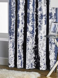 Paoletti Verona Crushed Velvet Eyelet Curtains (Navy) (46in x 72in) (46in x 72in)
