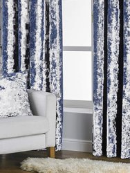 Paoletti Verona Crushed Velvet Eyelet Curtains (Navy) (54in x 90in) (54in x 90in)