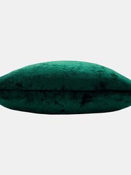 Paoletti Verona Crushed Velvet Throw Pillow Cover (Emerald Green) (60cm x 40cm)