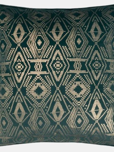 Paoletti Tayanna Velvet Metallic Throw Pillow Cover - Emerald product