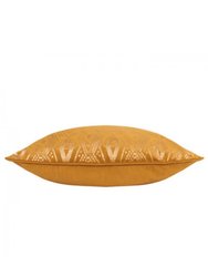 Tayanna Velvet Metallic Throw Pillow Cover - Mustard