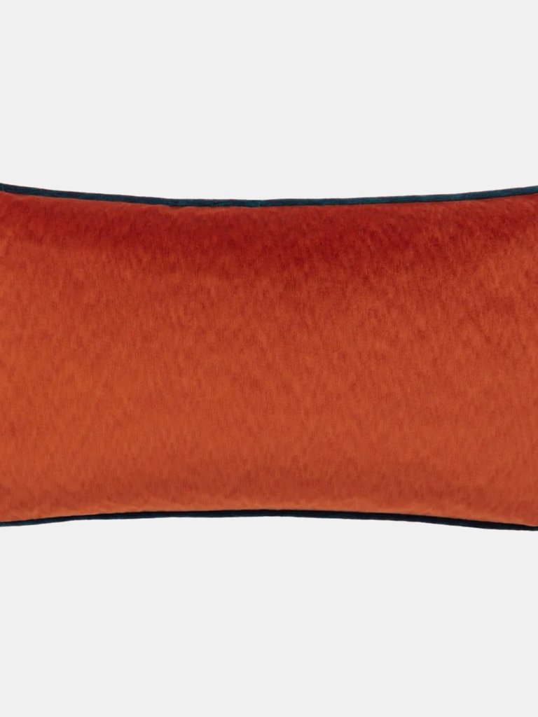 Torto Velvet Rectangular Throw Pillow Cover - Brick Red/Teal - Brick Red/Teal