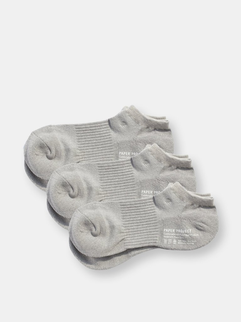 All Day Pile Ankle Socks 3 Pairs - Grey - Grey