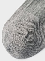 Basic Rib Crew Socks - Grey