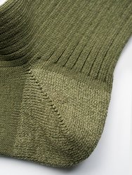 Basic Rib Crew Socks - Olive