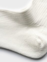 Basic Rib Crew Socks - White