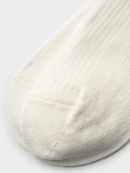 Basic Rib Crew Socks - White