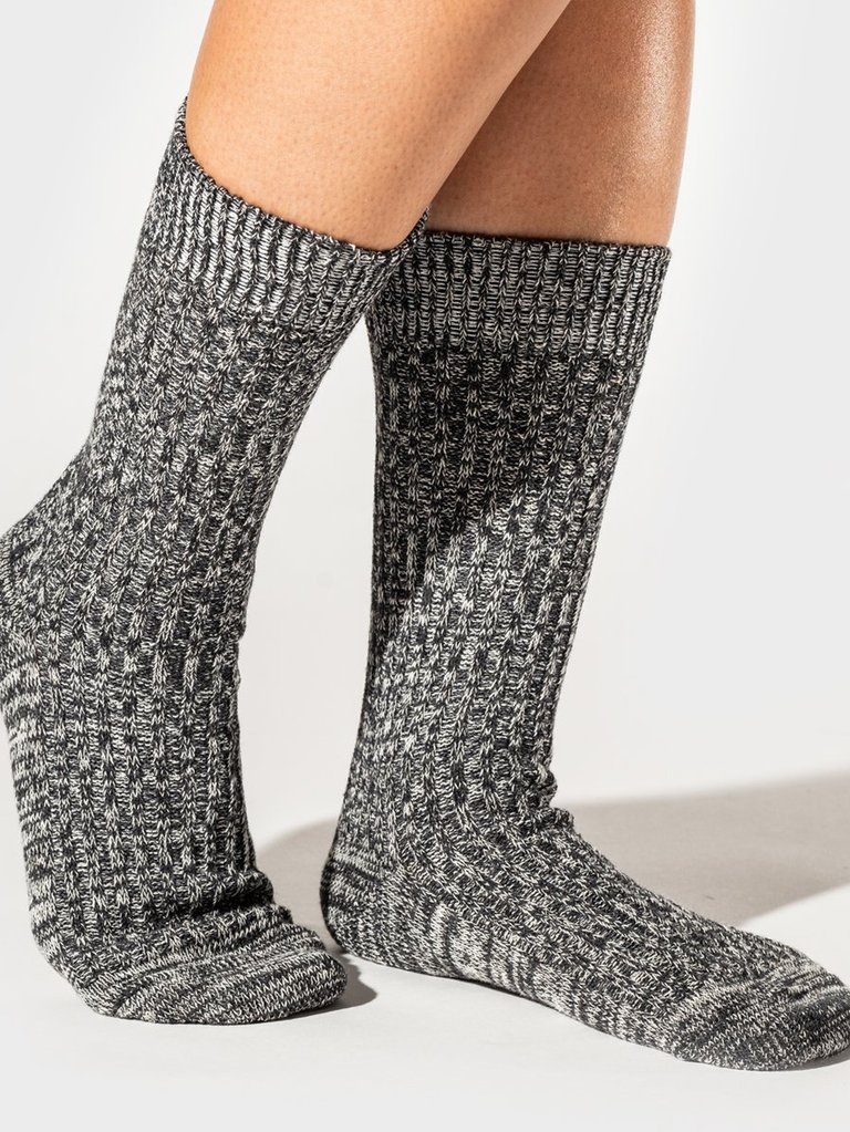 Hemp Heather Crew Sock - Charcoal