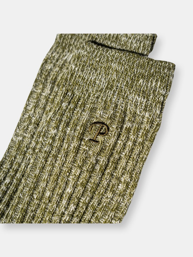 Hemp Heather Crew Sock - Fern