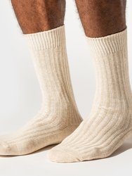 Hemp Heather Crew Sock - Ochre