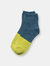 Indigo Color Block Short Sock - Blue - Blue