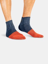 Indigo Color Block Short Sock - Navy