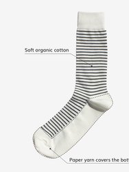 Nautical Stripe Crew Socks - White