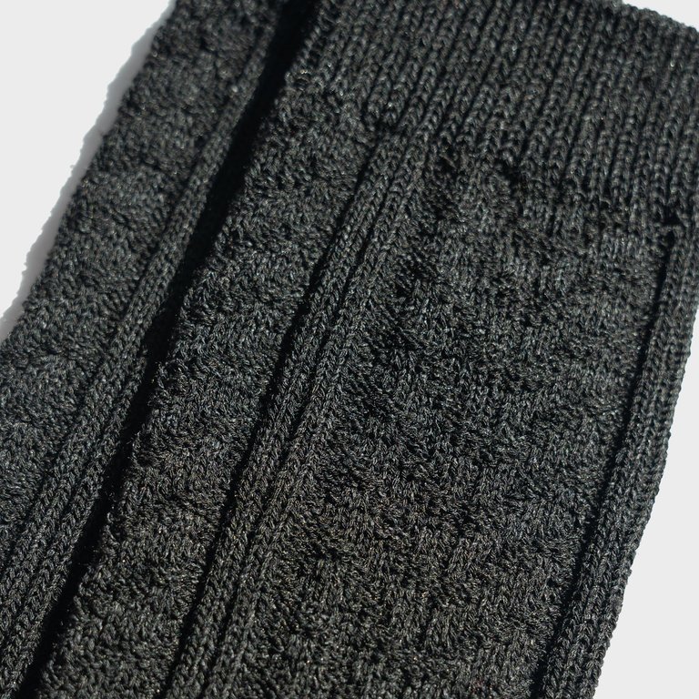 Paper x Superwash Wool Cable Socks - Black