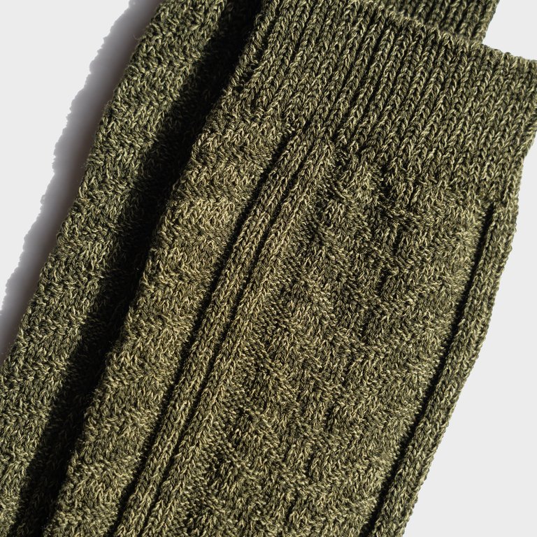 Paper X Superwash Wool Cable Socks - Spruce