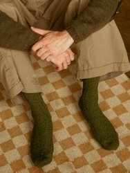 Paper X Superwash Wool Cable Socks - Spruce