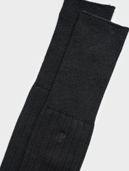 Paper X Superwash Wool Over The Calf Socks - Black